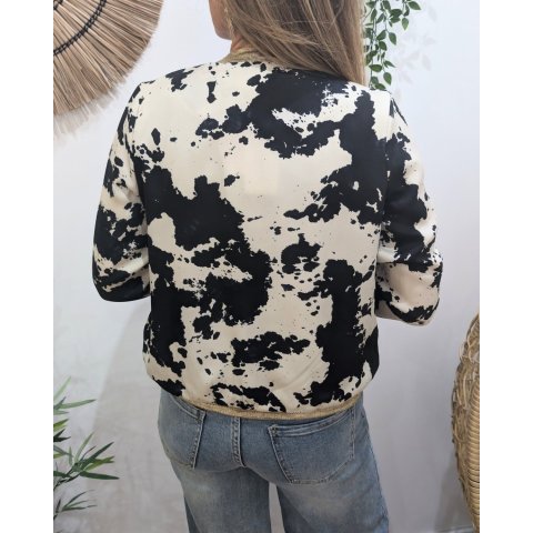Bombers femme noir et beige Novella