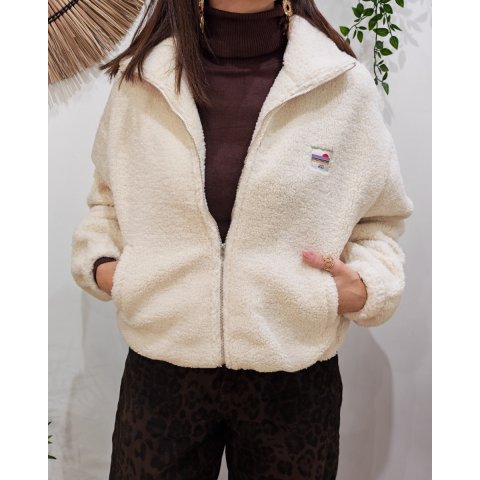 Veste polaire femme beige zippée La vie est belle
