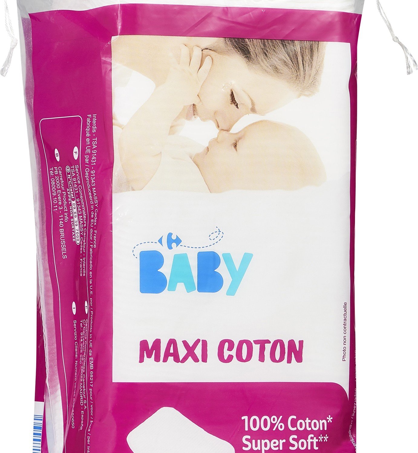 Coton carré baby super soft CARREFOUR - 3620