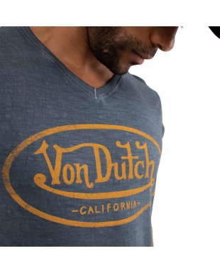T-shirt col rond regular fit homme en coton Von Dutch Snake - Von Dutch